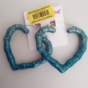 Betsey Johnson New Blue Tubular Earrings